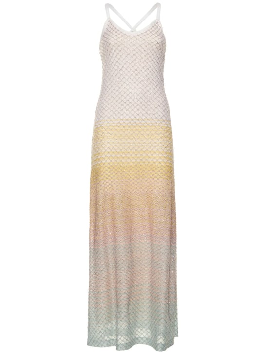 Missoni: Sequined net long dress - women_0 | Luisa Via Roma