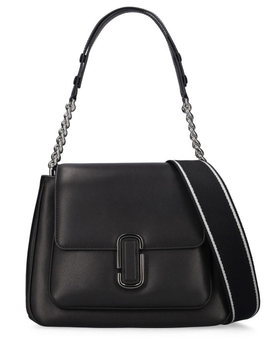 Marc Jacobs: The Satchel leather shoulder bag - Black/Silver - women_0 | Luisa Via Roma