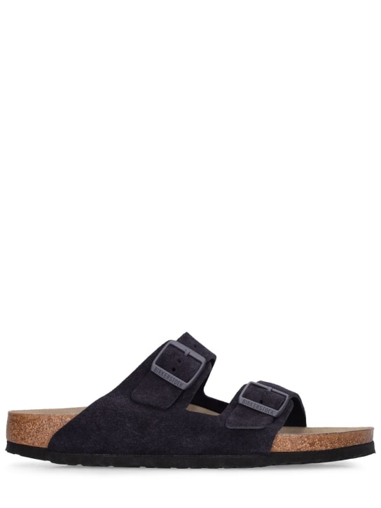 BIRKENSTOCK: Sandali Arizona SFB in pelle - Blu Notte - men_0 | Luisa Via Roma