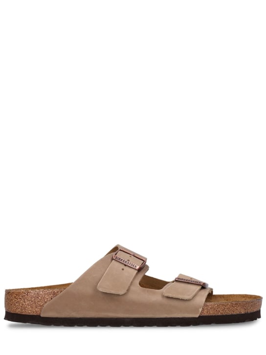 BIRKENSTOCK: Arizona leather sandals - Tabacco Brown - men_0 | Luisa Via Roma