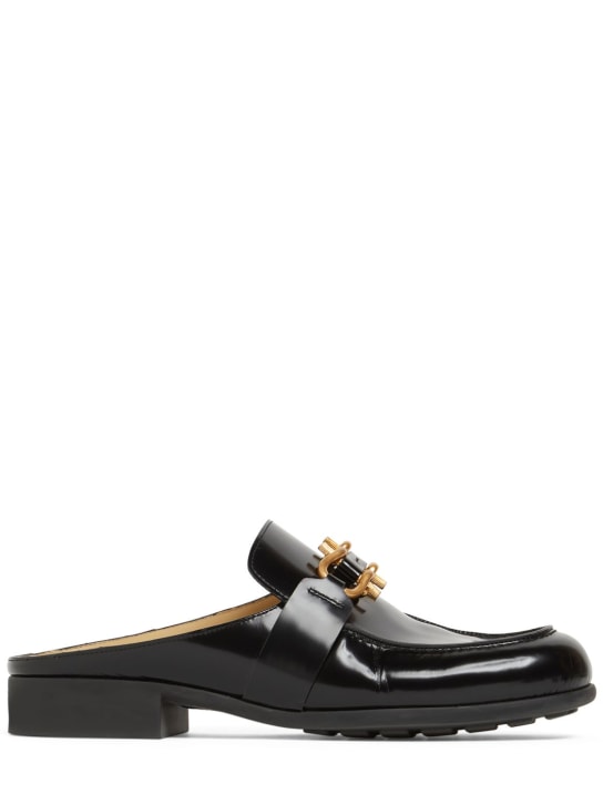 Bottega Veneta: Monsieur leather loafers - Black - men_0 | Luisa Via Roma