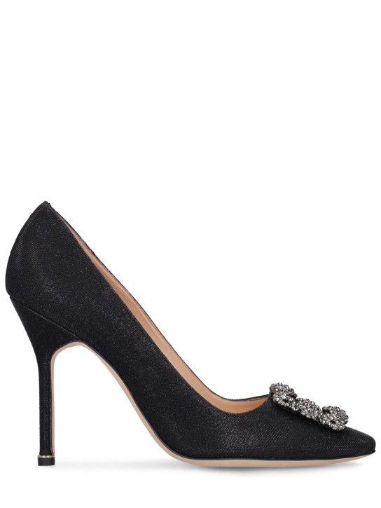 Manolo Blahnik: Zapatos de tacón con glitter 105mm - Negro - women_0 | Luisa Via Roma