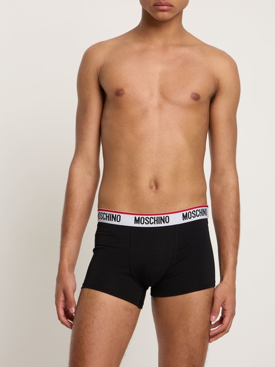 Moschino Underwear: LOT DE 2 BOXERS EN JERSEY DE COTON - men_1 | Luisa Via Roma