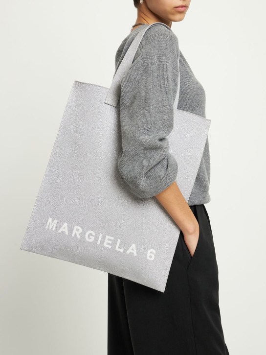 MM6 Maison Margiela: Milano knit lurex tote bag - women_1 | Luisa Via Roma