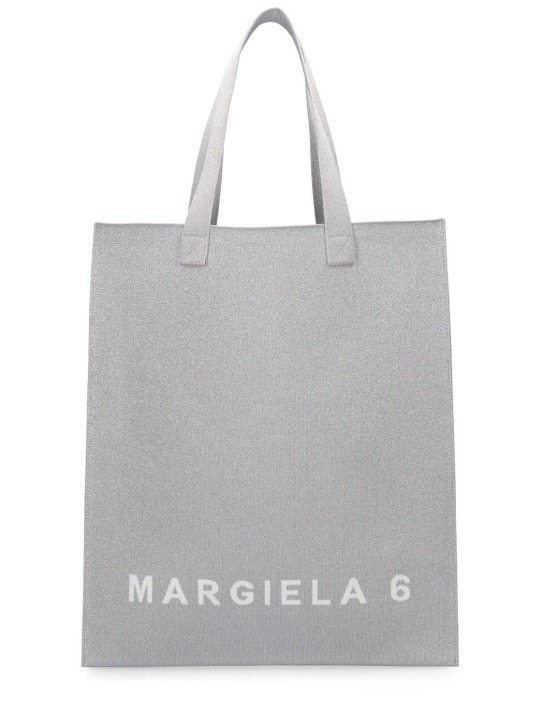 MM6 Maison Margiela: Milano knit lurex tote bag - women_0 | Luisa Via Roma