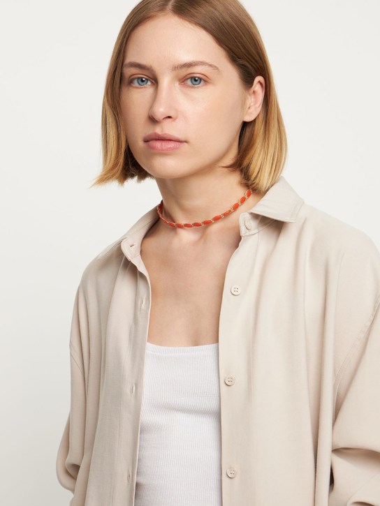 Isabel Marant: Sweets collar necklace - Orange/Beige - women_1 | Luisa Via Roma