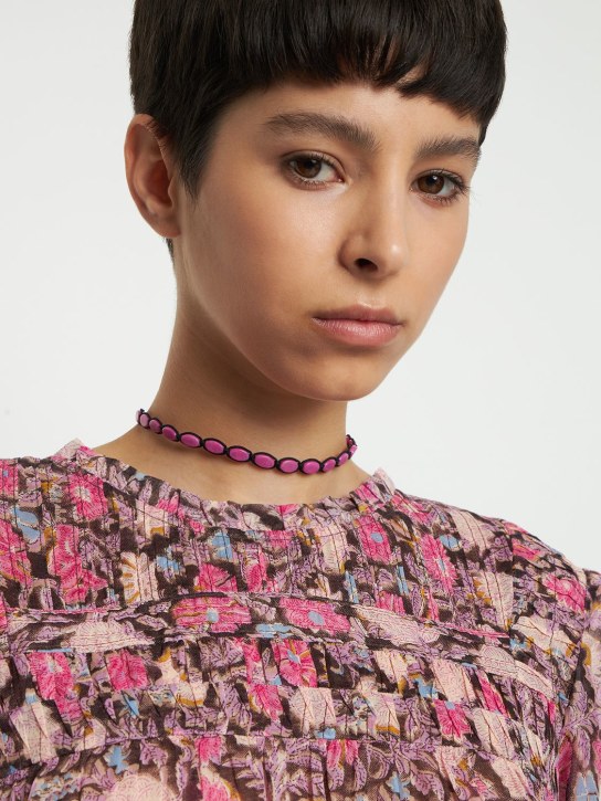 Isabel Marant: Sweets collar necklace - Fuchsia/Black - women_1 | Luisa Via Roma