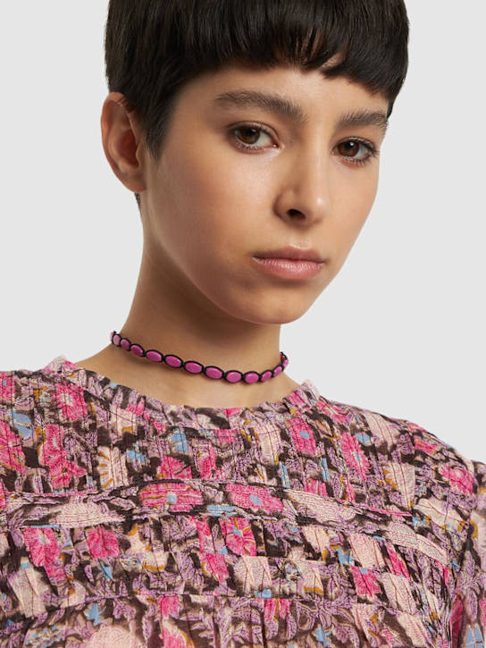 Isabel Marant: HALSBAND „SWEETS COLLAR“ - Fuchsie/Schwarz - women_1 | Luisa Via Roma