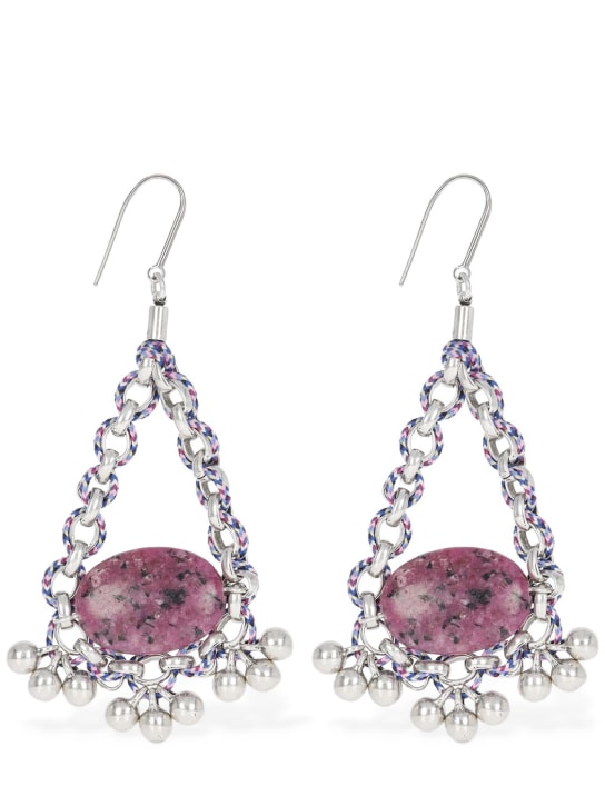 Isabel Marant: Amazing Grace drop earrings - Fuchsia/Silver - women_0 | Luisa Via Roma