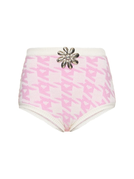 Area: Mussel flower wool blend hot pants - Pink - women_0 | Luisa Via Roma