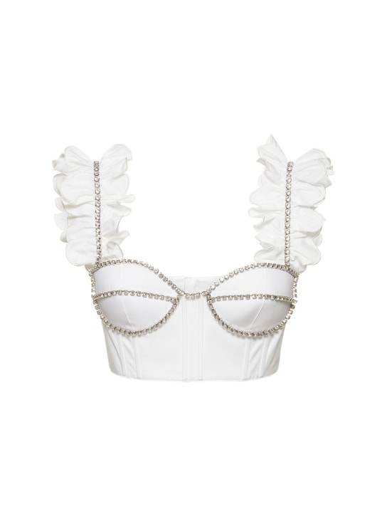 Area: Bustier de popelina con volantes - Blanco - women_0 | Luisa Via Roma