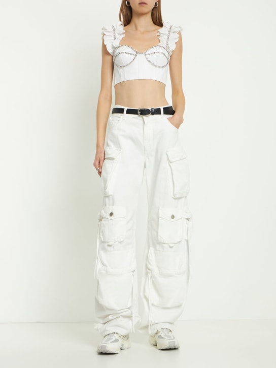 Area: Bustier de popelina con volantes - Blanco - women_1 | Luisa Via Roma