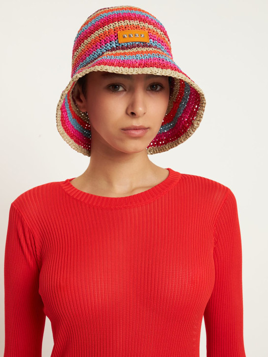 Etro: Tricot crochet bucket hat - Multicolor - women_1 | Luisa Via Roma