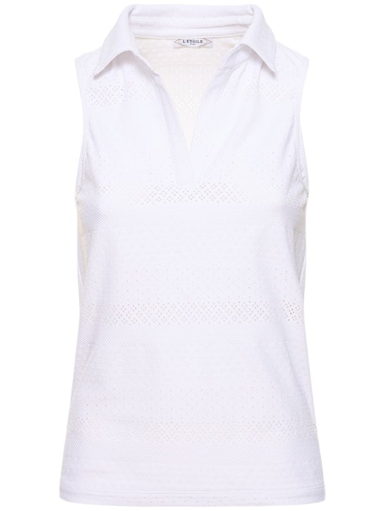 L'etoile Sport: Top sans manches en dentelle - Blanc - women_0 | Luisa Via Roma