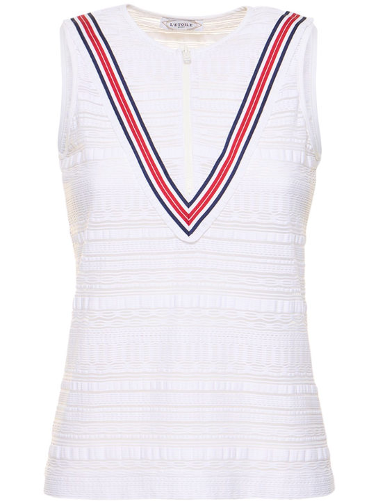 L'etoile Sport: Zip-front tank top - White - women_0 | Luisa Via Roma