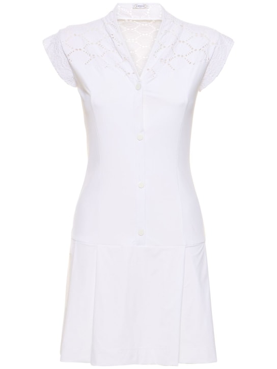 L'etoile Sport: Spitzen- und Jersey-Kleid - Weiß - women_0 | Luisa Via Roma