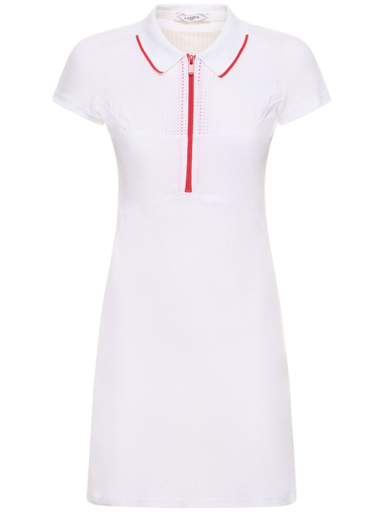 L'etoile Sport: Funktionelles Kleid aus Mesh mit Reißverschluss - Weiß - women_0 | Luisa Via Roma