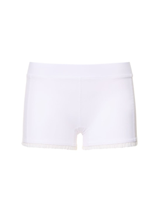 L'etoile Sport: Shorts mit Spitzenbordüre - Weiß - women_0 | Luisa Via Roma