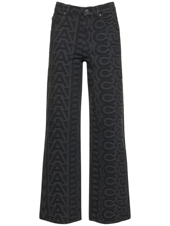 Marc Jacobs: Monogram overdyed kot pantolon - Siyah - women_0 | Luisa Via Roma