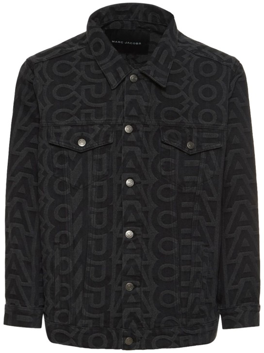 Marc Jacobs: Monogram denim jacket - Black - men_0 | Luisa Via Roma