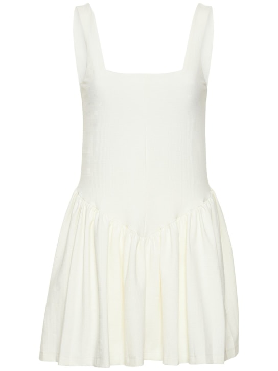 Marysia: Molla打褶弹力科技织物连衣裙 - 白色 - women_0 | Luisa Via Roma