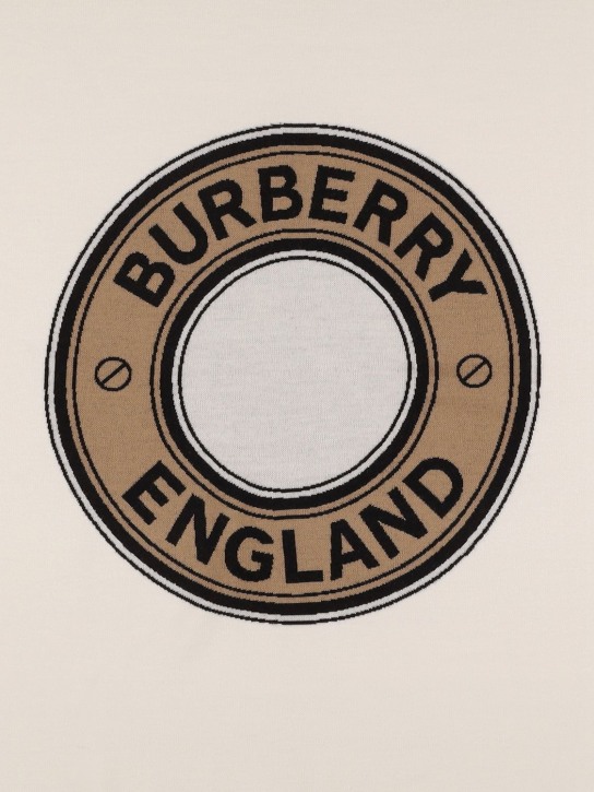 Burberry: Coperta in lana con logo - Off White/Beige - kids-girls_1 | Luisa Via Roma