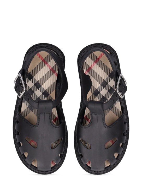 Burberry: Rubber sandals - Black - kids-girls_1 | Luisa Via Roma