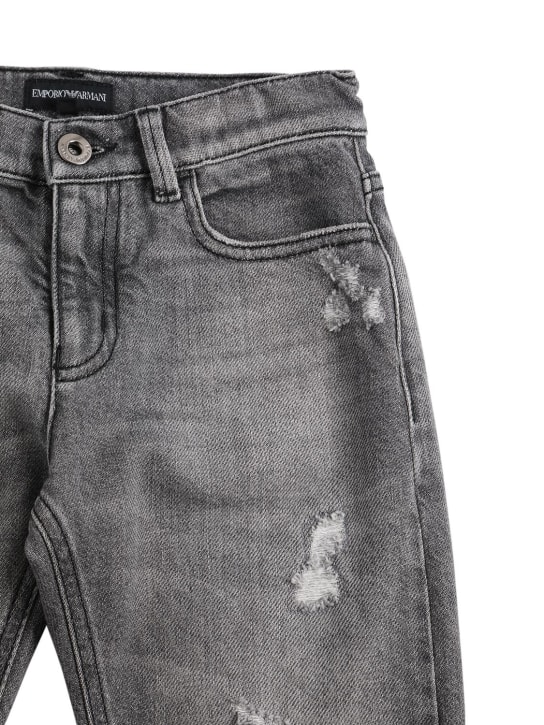 Emporio Armani: Slim washed cotton denim jeans - Grey - kids-boys_1 | Luisa Via Roma