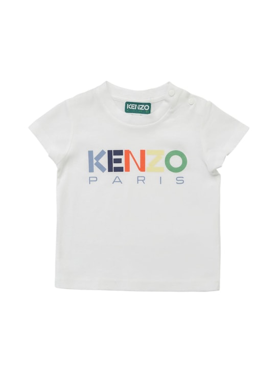 Kenzo Kids: Camiseta de algodón con logo estampado - kids-boys_0 | Luisa Via Roma