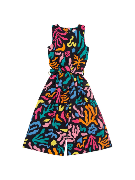 Marc Jacobs: All over print poplin jumpsuit - Black/Multi - kids-girls_0 | Luisa Via Roma
