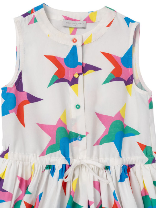 Stella McCartney Kids: 星星印花莱赛尔纤维无袖连衣裙 - 白色/多色 - kids-girls_1 | Luisa Via Roma