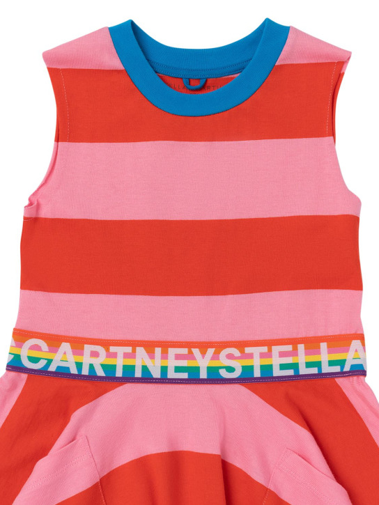 Stella McCartney Kids: オーガニックコットンワンピース - ピンク/レッド - kids-girls_1 | Luisa Via Roma