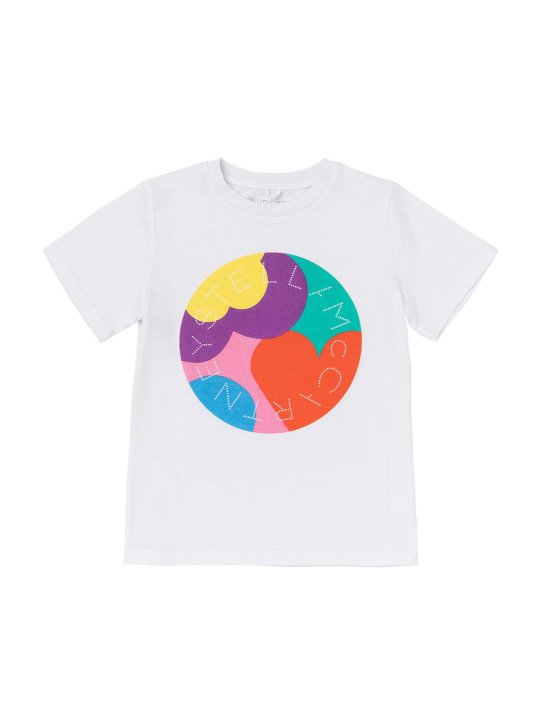 Stella McCartney Kids: T-SHIRT AUS BIO-BAUMWOLLE MIT DRUCK - Weiß - kids-girls_0 | Luisa Via Roma