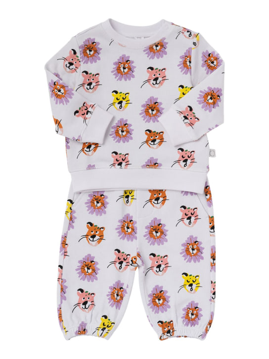 Stella McCartney Kids: 有机棉卫衣&运动裤 - 白色/多色 - kids-girls_0 | Luisa Via Roma