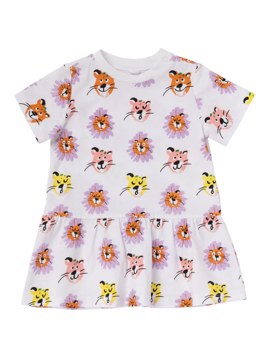 Stella McCartney Kids: Robe en coton biologique imprimé - Blanc/Multi - kids-girls_0 | Luisa Via Roma