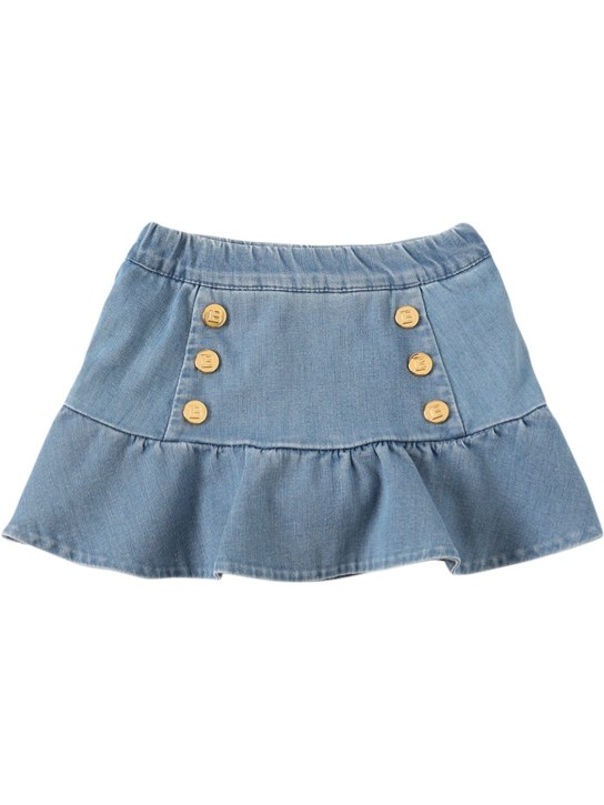 Balmain: ROCK AUS BAUMWOLLDENIM - Denim - kids-girls_0 | Luisa Via Roma