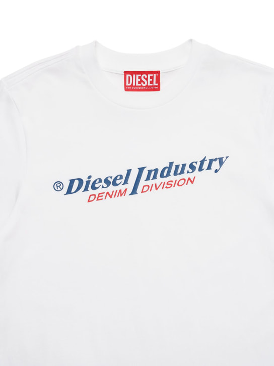 Diesel Kids: T-shirt en jersey de coton à imprimé logo - kids-boys_1 | Luisa Via Roma