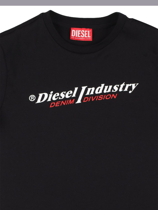 Diesel Kids: Logo print cotton jersey t-shirt - kids-boys_1 | Luisa Via Roma