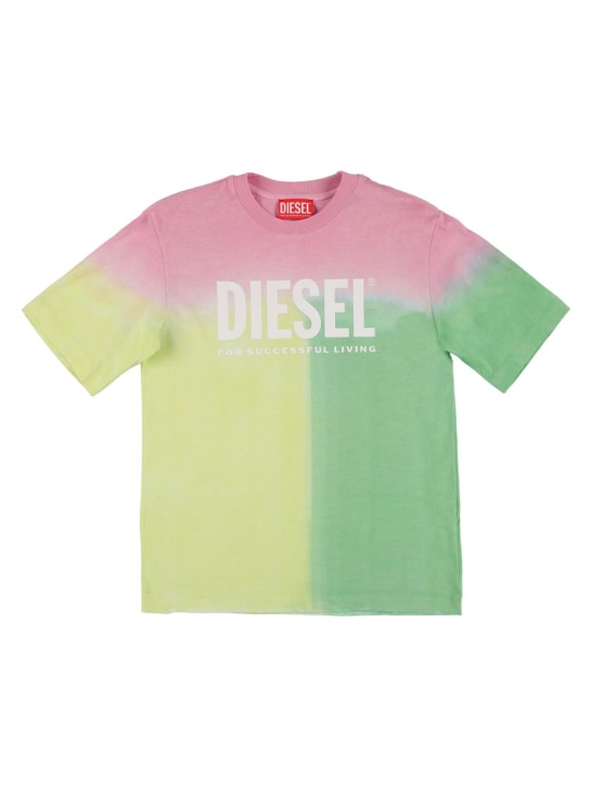 Diesel Kids: 撞色棉质平纹针织T恤 - 多色 - kids-boys_0 | Luisa Via Roma