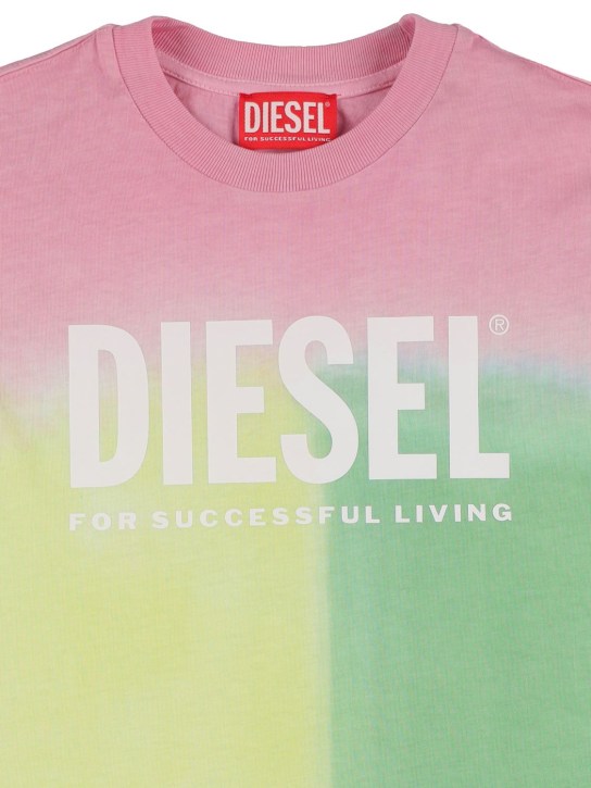 Diesel Kids: T-shirt en jersey de coton color-block - Multicolore - kids-boys_1 | Luisa Via Roma