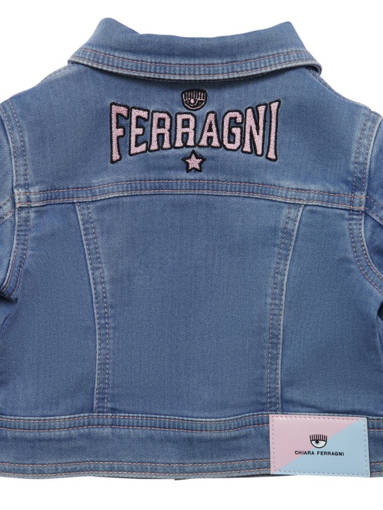 Chiara Ferragni: BESTICKTE JACKE MIT DENIM-EFFEKT - Denim - kids-girls_1 | Luisa Via Roma