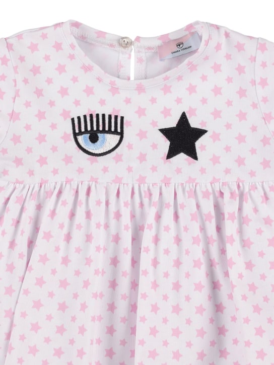 Chiara Ferragni: T-SHIRT AUS BAUMWOLLJERSEY MIT GESTICKTEM LOGO - Weiß/Rosa - kids-girls_1 | Luisa Via Roma