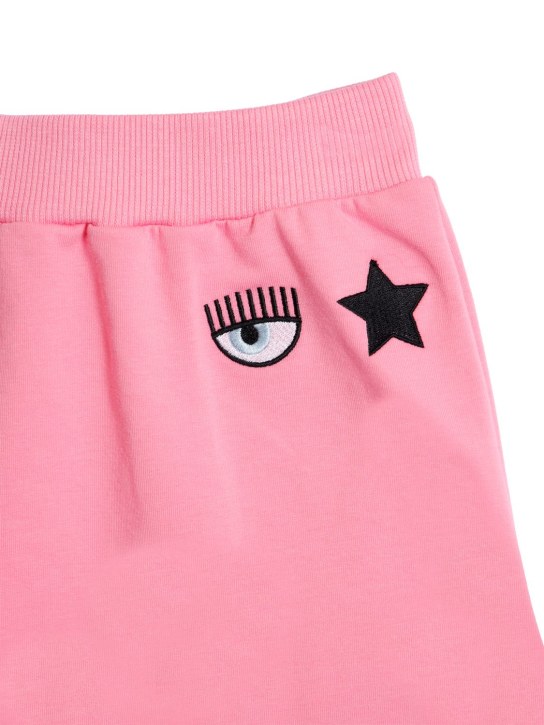 Chiara Ferragni: 眼睛&星星刺绣短裤 - 粉色 - kids-girls_1 | Luisa Via Roma