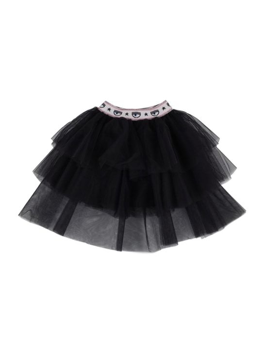 Chiara Ferragni: Jupe en tulle Logomania - Noir - kids-girls_0 | Luisa Via Roma