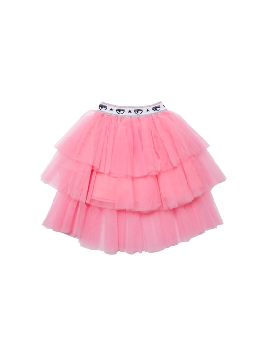 Chiara Ferragni: Logomania チュールスカート - ダークピンク - kids-girls_0 | Luisa Via Roma