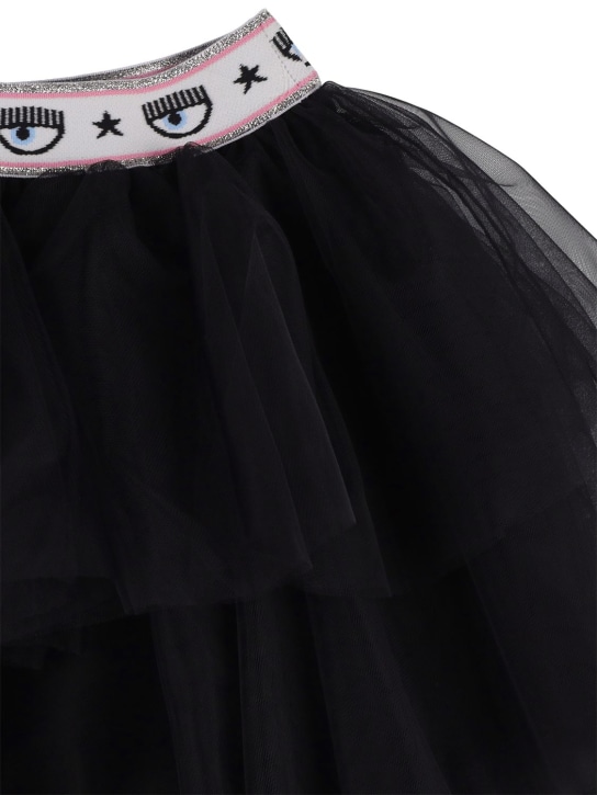 Chiara Ferragni: Jupe en tulle Logomania - Noir - kids-girls_1 | Luisa Via Roma