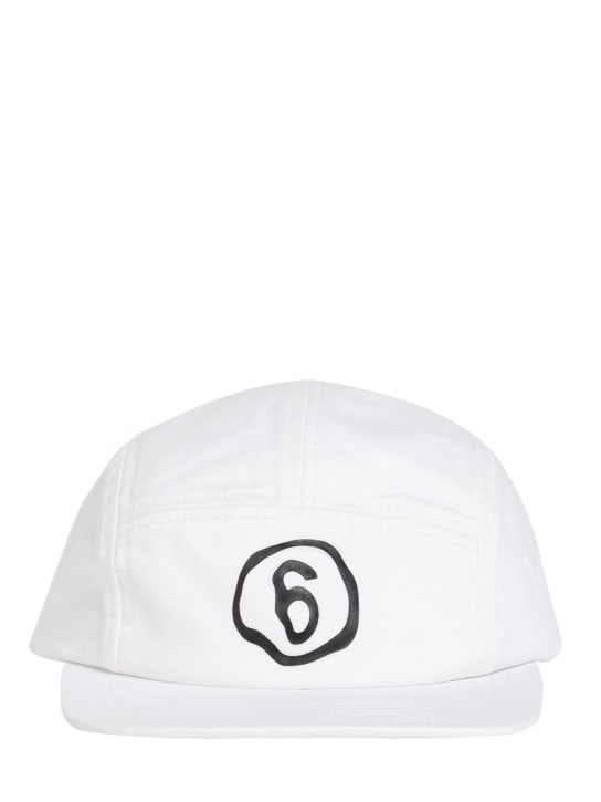 Printed logo cotton gabardine hat - MM6 Maison Margiela - Boys