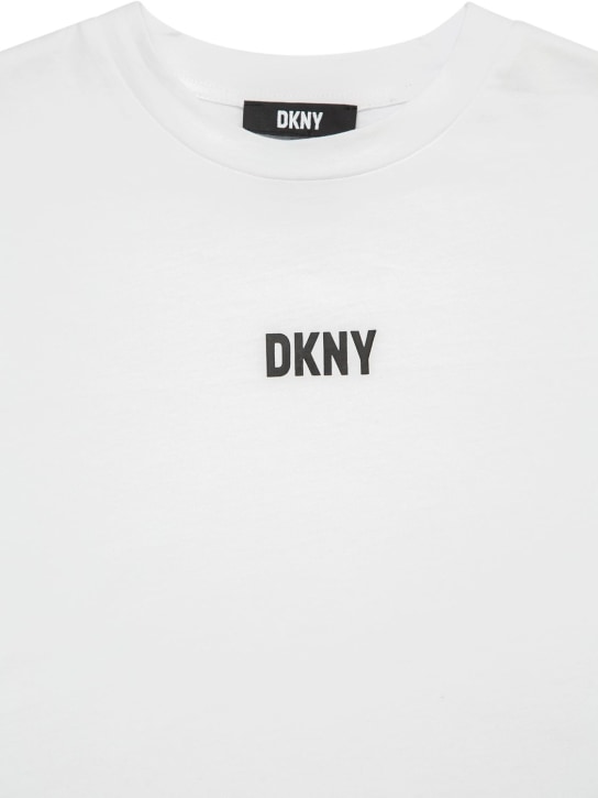 DKNY: コットンジャージーワンピース - ホワイト - kids-girls_1 | Luisa Via Roma