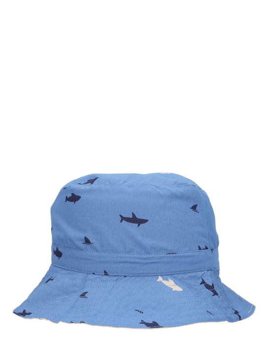Liewood: Cappello bucket reversibile in cotone organico - Blu/Bianco - kids-boys_1 | Luisa Via Roma