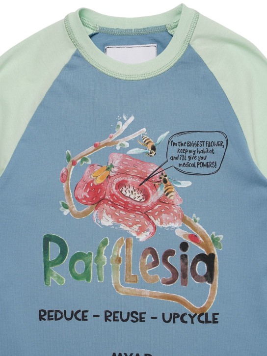 Myar: Camiseta de jersey de algodón reciclado - Lightblue/Green - kids-girls_1 | Luisa Via Roma
